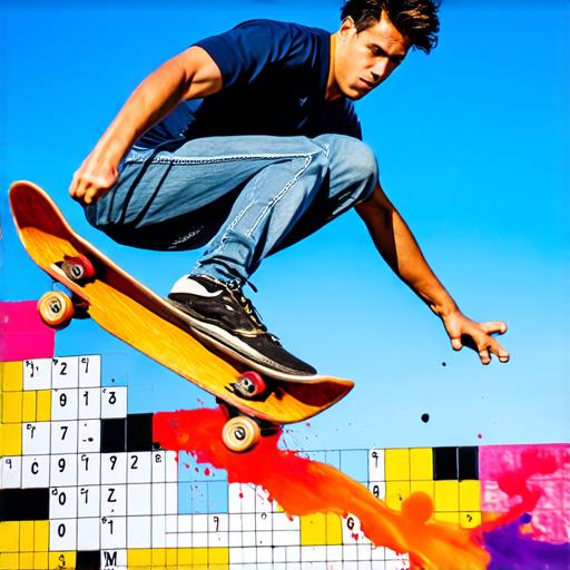 Video game in which players ride in skate parks and splash color around crossword