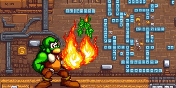 Video game hero who defeats goombas with flaming projectiles crossword clue