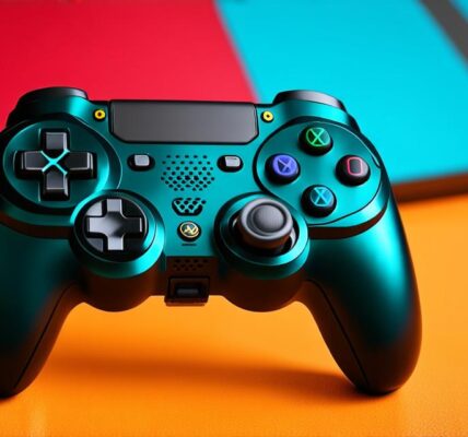 What are some interesting visual features of the video game controller?