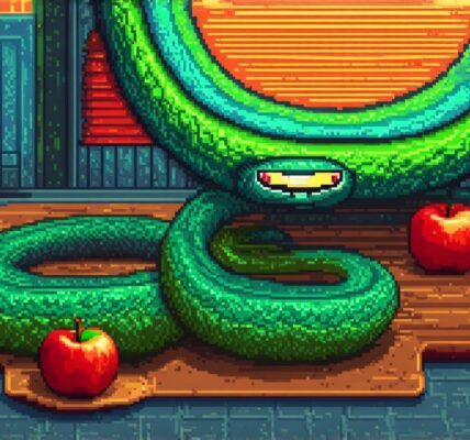 1 pioneering video game in which you slither around and eat apples